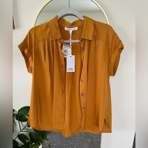 NWT Rose & Olive Women's Mustard Button-Down Shirt